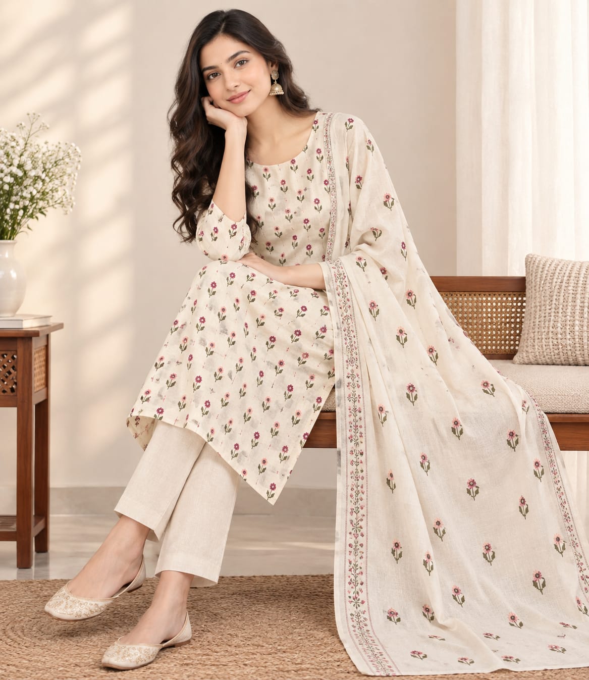 Aaira Floral Printed 3-Piece Suit | Unstitched