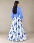 Blue Floral Printed Maxi with Jacket