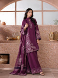 Izel Plum Purple Dhanak 3-Piece Suit