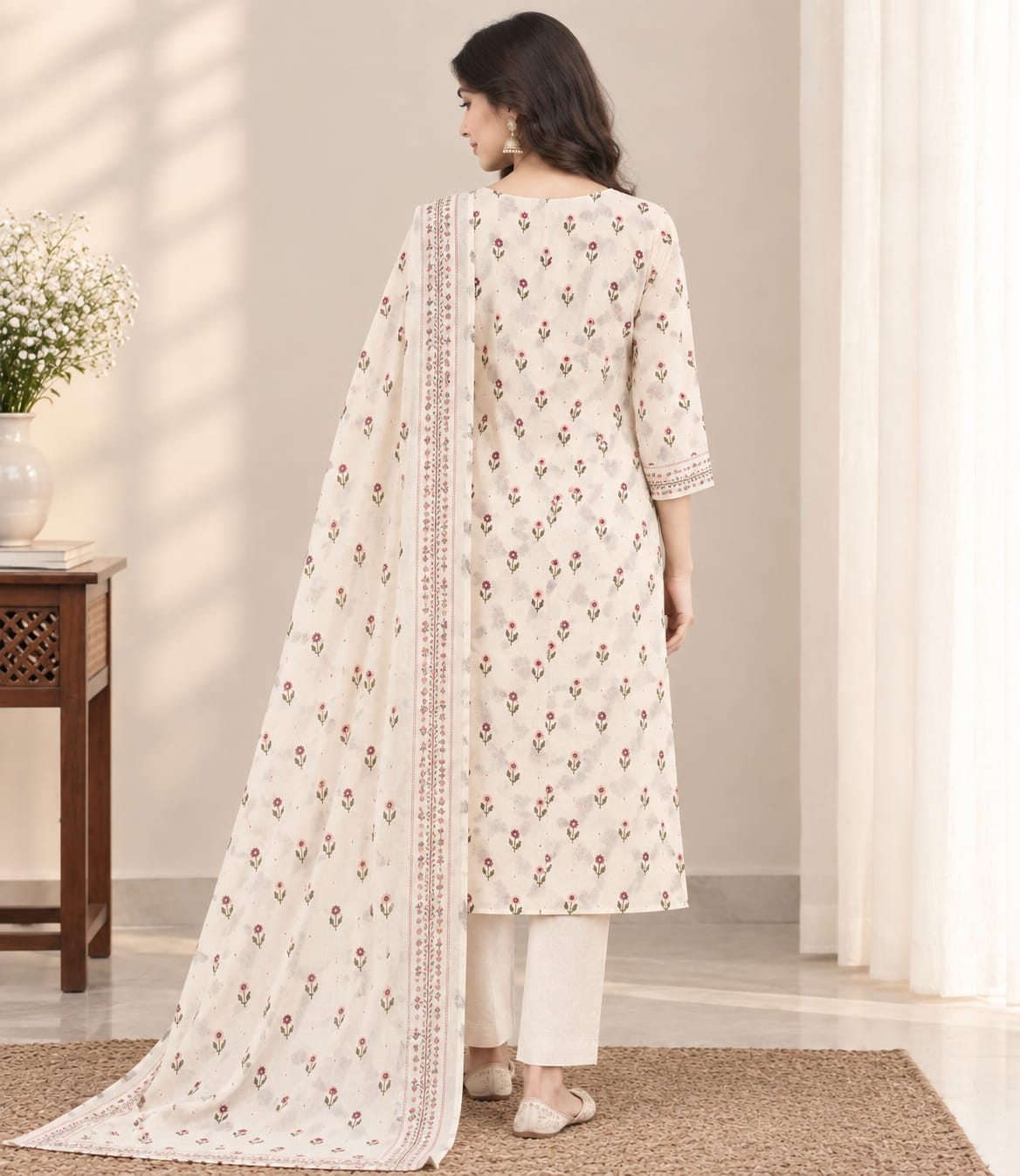 Aaira Floral Printed 3-Piece Suit | Unstitched
