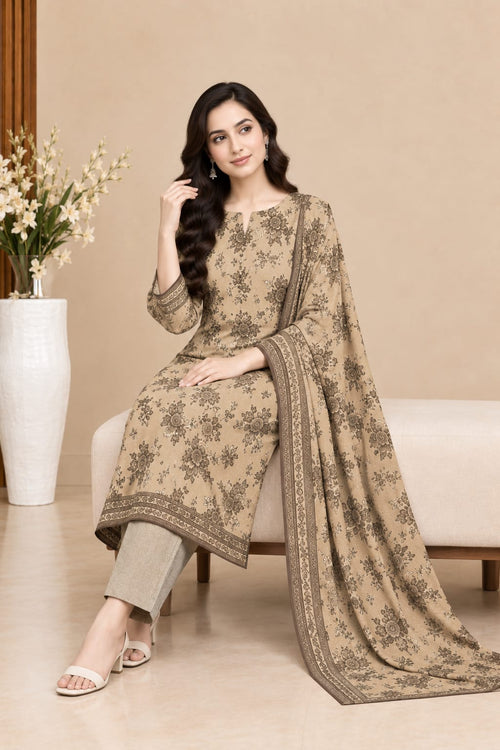 Baroque Dhanak 3PC Printed Suit