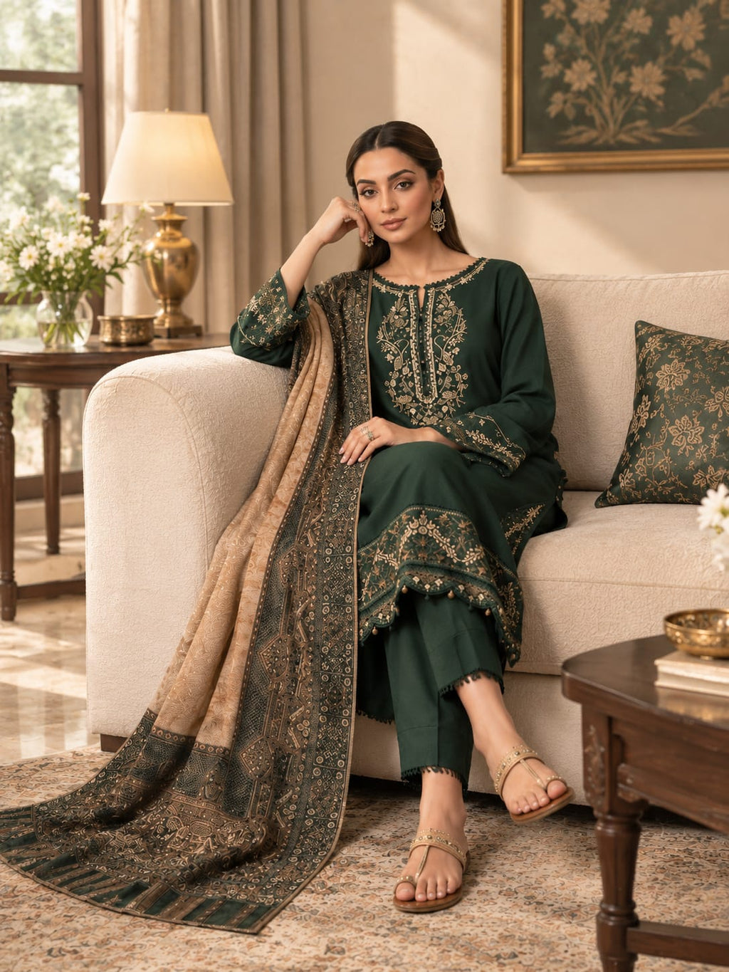 IZEL Premium Dhanak 3-Piece Suit