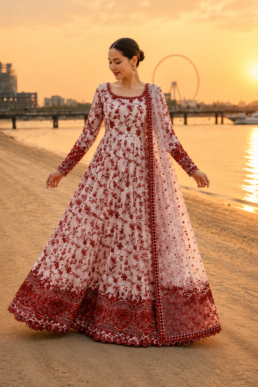 3 Pcs Women's Stitched Lawn Printed Maxi Suit.