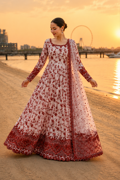 3 Pcs Women's Stitched Lawn Printed Maxi Suit.